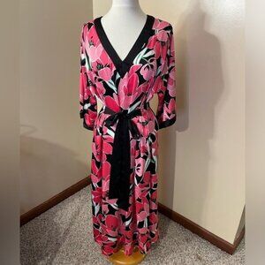 Kate Spade Utterly Famous Pink Floral Kimono Caftan Sz M